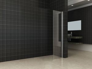 Saqu Splash zijwand met chroom muurprofiel 40x200cm Nanoglas