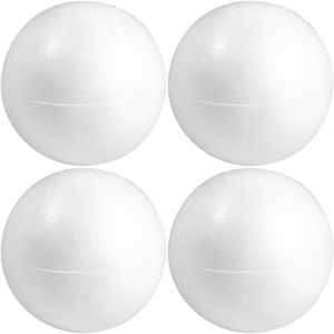 4x Stuks hobby/DIY holle piepschuim bal/bol 15 cm 2 halve schalen