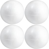 4x Stuks hobby/DIY holle piepschuim bal/bol 15 cm 2 halve schalen