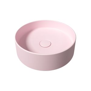 Opbouw Waskom Salenzi Hide Circle 40x12 cm Mat Roze (inclusief bijpassende afvoerplug)
