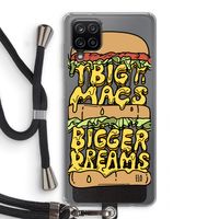 Big Macs Bigger Dreams: Samsung Galaxy A12 Transparant Hoesje met koord Big Macs Bigger Dreams: Samsung Galaxy A12 Transparant Hoesje met koord