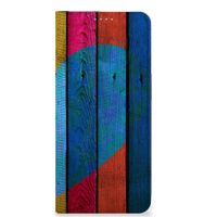 OPPO Reno8 Book Wallet Case Wood Heart - Cadeau voor je Vriend