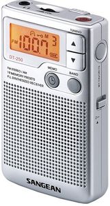 Sangean Pocket 250 Zakradio VHF (FM), Middengolf Zilver