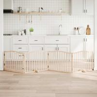 VidaXL Hondenhek inklapbaar met deur 4 panelen 320 cm populierenhout