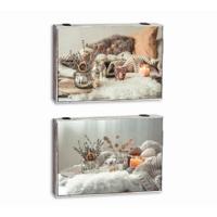 Decoratieve Doos DKD Home Decor Multicolour Hout MDF Spa Teller (2 Stuks)