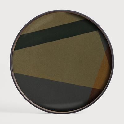 Ethnicraft Rond Dienblad 'Composed Angles' 48cm, kleur Slate