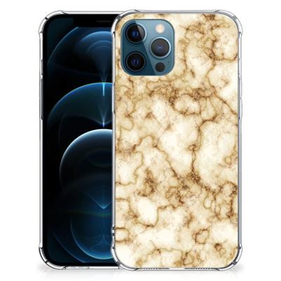 iPhone 12 | 12 Pro Anti-Shock Hoesje Marmer Goud iPhone 12 | 12 Pro Anti-Shock Hoesje Marmer Goud