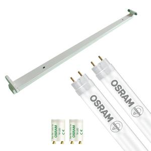 LED TL Armatuur met T8 Buis - OSRAM SubstiTUBE Value EM 830 - Aigi Dybolo - 120cm Dubbel - 32.4W - Warm Wit 3000K