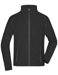 James & Nicholson JN597 Men´s Structure Fleece Jacket - Black/Carbon - XXL