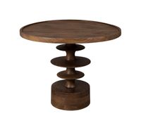 Dutchbone Ronde Salontafel Cath Mangohout, 66cm - Bruin - thumbnail