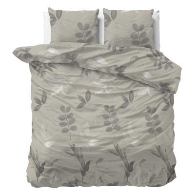 Dekbedovertrek Tessa - Tweepersoons (200x200 cm) - Zand Microvezel - Dessin: Bloemen - Sleeptime - Dekbed-Discounter.nl