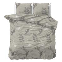 Dekbedovertrek Tessa - Lits-Jumeaux (240x220 cm) - Zand Microvezel - Dessin: Bloemen - Sleeptime - Dekbed-Discounter.nl