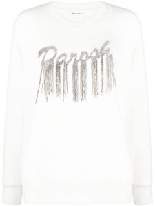 P.A.R.O.S.H. sweat en coton à logo strassé - Blanc