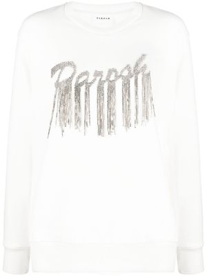 P.A.R.O.S.H. sweat en coton à logo strassé - Blanc