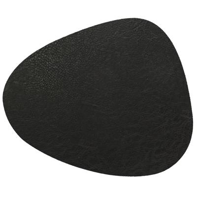 Unique Living placemats Floris lederlook - 1x - 39 x 30 cm - zwart - PU leather - tafel onderleggers