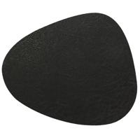 Unique Living placemats Floris lederlook - 1x - 39 x 30 cm - zwart - PU leather - tafel onderleggers