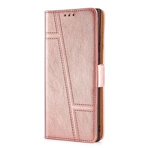 Samsung Galaxy S22 Plus hoesje - Bookcase - Pasjeshouder - Portemonnee - Patroon - Kunstleer - Rose Goud