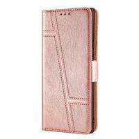 Samsung Galaxy S22 Plus hoesje - Bookcase - Pasjeshouder - Portemonnee - Patroon - Kunstleer - Rose Goud - thumbnail