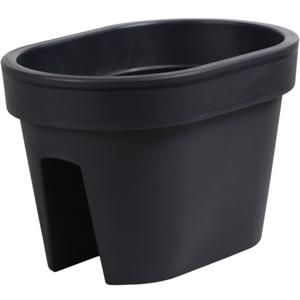 Balkon plantenpot/bloempot - antraciet - 40 x 27 x 25 cm - 12 liter - kunststof