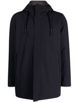 Herno logo-plaque padded hooded coat - Bleu