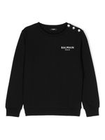 Balmain Kids sweat en coton à logo imprimé - Noir