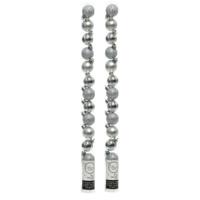 Kleine kerstballen - 28x stuks - zilver - 3 cm - kunststof - onbreekbaar Kleine kerstballen - 28x stuks - zilver - 3 cm - kunststof - onbreekbaar
