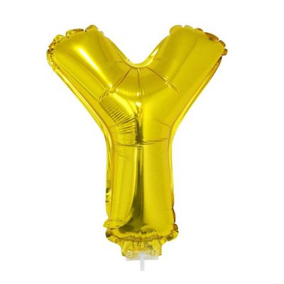 Opblaasbare letter ballons goud 41 cm