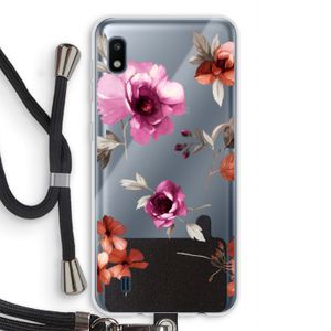 Geschilderde bloemen: Samsung Galaxy A10 Transparant Hoesje met koord