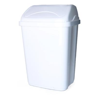 Prullenbak/afvalbak - 16 liter - kunststof - wit - 35 x 29 x 44 cm