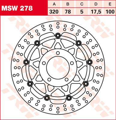 TRW Remschijf, remschijven voor de moto, MSW278