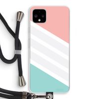 Strepen pastel: Pixel 4 XL Transparant Hoesje met koord