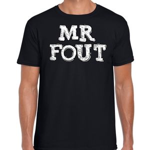 Foute party t-shirt voor heren - Mr. Fout - zwart - krijtletters - carnaval