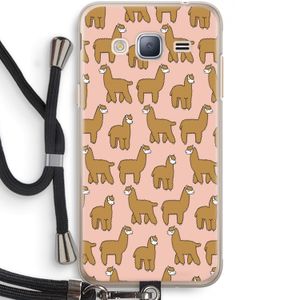 Alpacas: Samsung Galaxy J3 (2016) Transparant Hoesje met koord