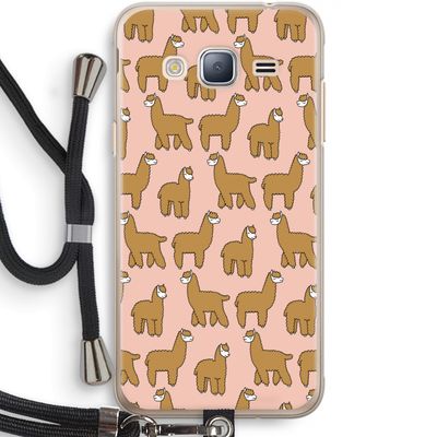 Alpacas: Samsung Galaxy J3 (2016) Transparant Hoesje met koord