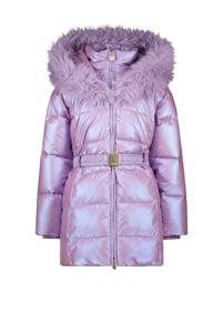 Le Chic Meisjes winterjas met capuchon en fur kraag - Bodette - Sweet plums