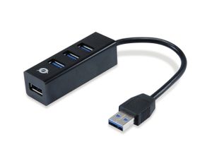 Conceptronic HUBBIES04B interface hub USB 3.2 Gen 1 (3.1 Gen 1) Type-A 5000 Mbit/s Zwart