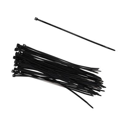 Gerimport tie-wraps/kabelbinders - 50x stuks - zwart - kunststof - 20 cm