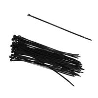 Gerimport tie-wraps/kabelbinders - 50x stuks - zwart - kunststof - 20 cm