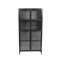 HSM Collection vitrinekast Brooklyn - zwart - 90x40x180 cm - Leen Bakker - thumbnail