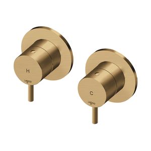 Inbouw Stopkraan Lagoo Garda Hendel Rond 7 cm Messing Geborsteld Goud (Koud)