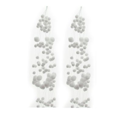 2x stuks sneeuwballen slinger 78 cm sneeuwversiering slingers