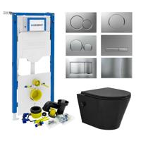 Geberit up320 Toiletset Bidesta | Rimless | Met Bidetkraan | Mat Zwart | Sigma Drukplaat