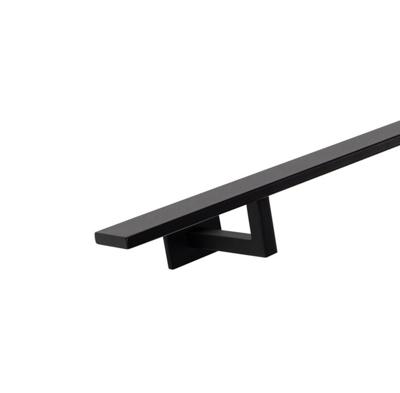 Rechthoekige trapleuning zwart 40x10 mm - per meter