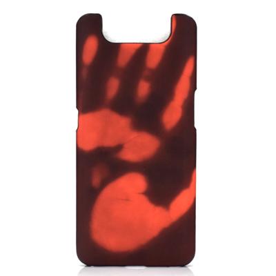 Plak de huid + PC thermische sensor verkleuring beschermende back cover Case voor Galaxy A80/A90 (zwart wordt rood)