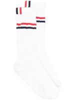 Thom Browne chaussettes à détail de rayures - Blanc