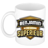 Naam mok Benjamin - wit - Superieur - keramiek - 300 ml - cadeau collega beker - thumbnail