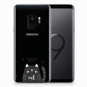 Samsung Galaxy S9 Telefoonhoesje met Naam Cat Good Day