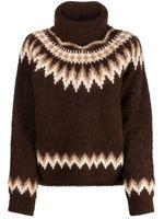 Polo Ralph Lauren pull en maille Fair Isle à col roulé - Marron