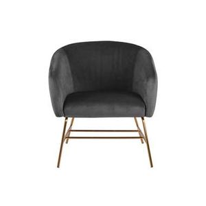 Fauteuil Belfast - fluweel - donkergrijs - Leen Bakker