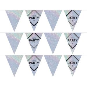 3x Vlaggenlijnen Lets party holografische feest slinger 10 meter